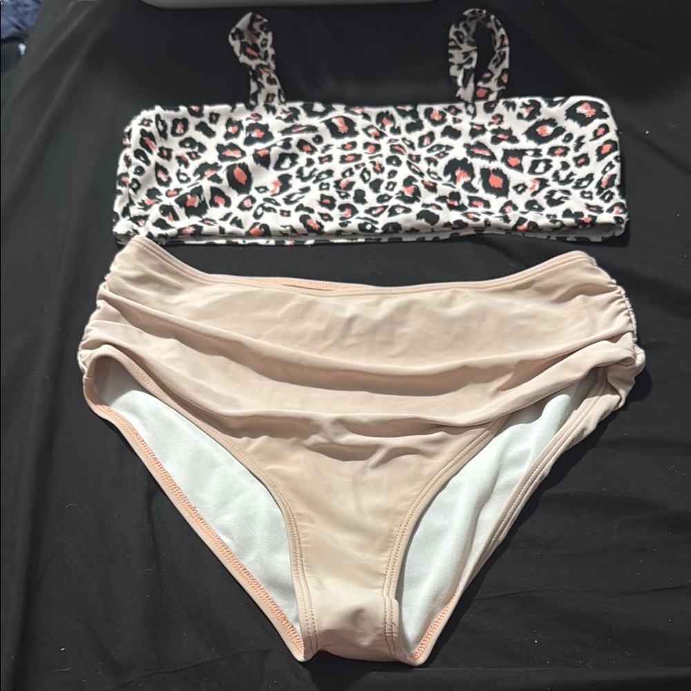Leopard Print Bikini Top and Nude Bottoms